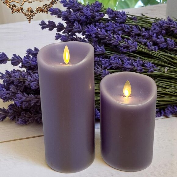 Luminara 2 Lilac Battery Powered Candles Used {READ) - Picture 1 of 6